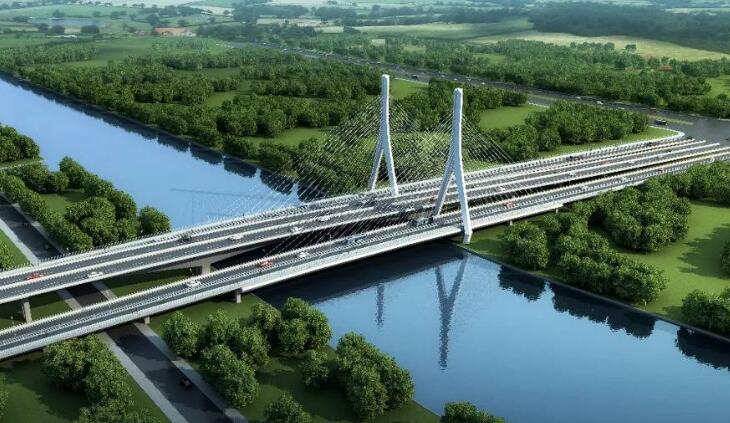 蘇州首(shou)座景觀斜拉(lā)橋索塔施工(gōng)全部封頂