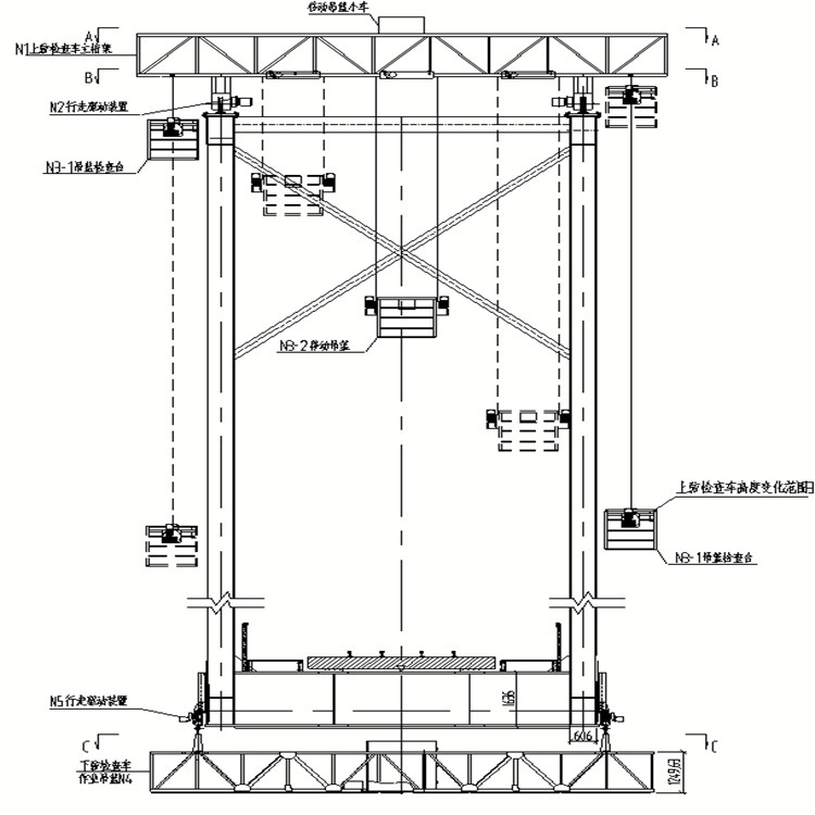 鋼桁架(jià)橋梁上弦檢(jiǎn)查小車